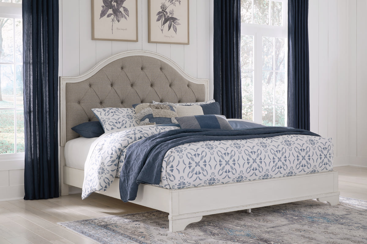 Best Deals Furniture - Ashley Furniture - Blendon King Upholstered Panel Bed - King Upholstered Panel Bed / Rustic Brown - B747B3