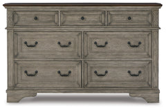 Lodenbay Queen Upholstered Panel Bed, Dresser and Nightstand