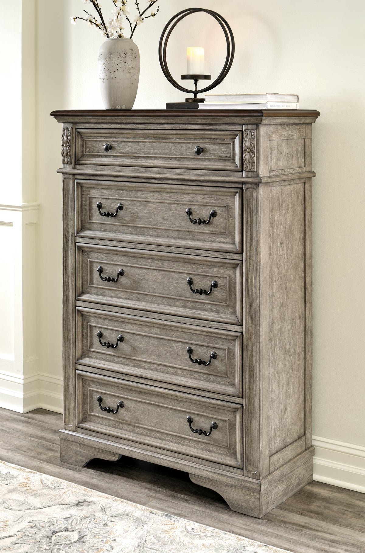 Best Deals Furniture - Ashley Furniture - Lodenbay Chest of Drawers - Five Drawer Chest / Antique Gray/Brown - B751-46