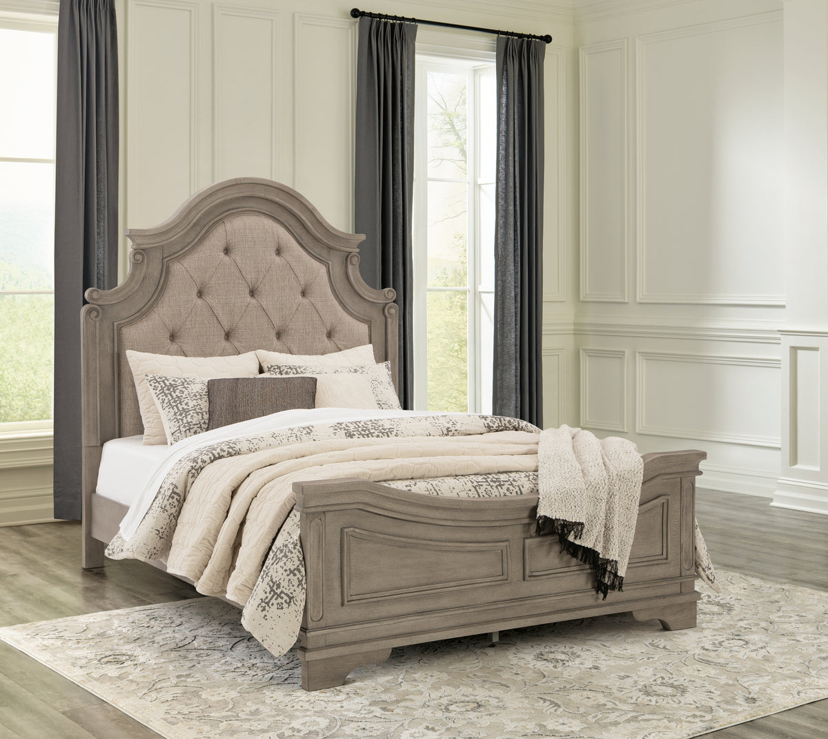 Best Deals Furniture - Ashley Furniture - Lodenbay Queen Panel Bed - Queen Panel Bed / Antique Gray - B751B2