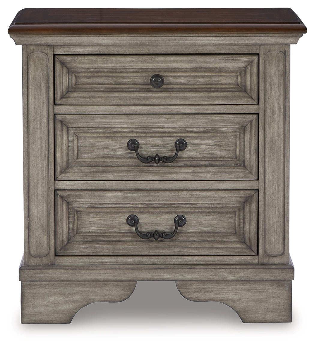 Lodenbay Queen Upholstered Panel Bed, Dresser and Nightstand