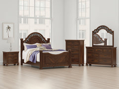 Best Deals Furniture - Ashley Furniture - Lavinton Queen Poster Bed - Queen Poster Bed / Brown - B764B5
