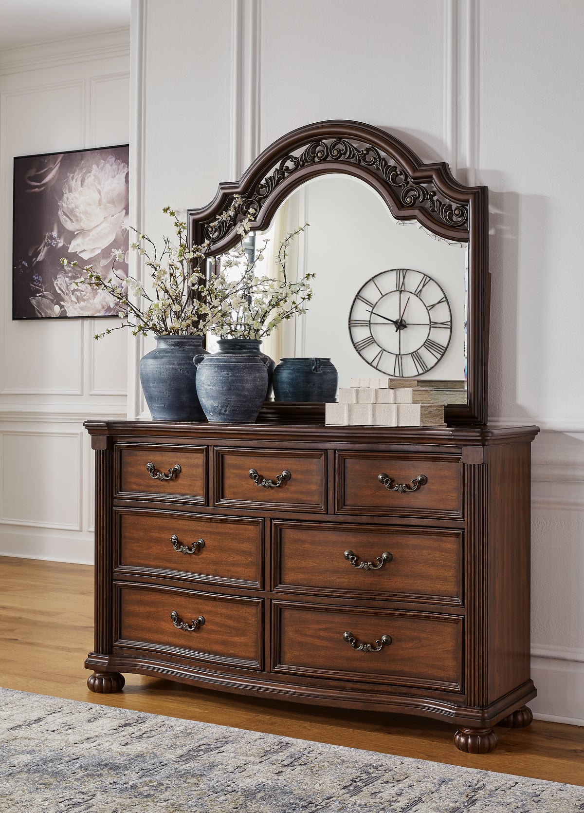 Best Deals Furniture - Ashley Furniture - Lavinton Dresser and Mirror - Dresser and Mirror / Brown - B764B1