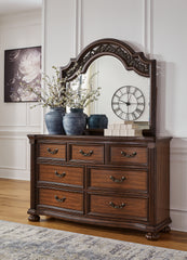 Best Deals Furniture - Ashley Furniture - Lavinton Dresser and Mirror - Dresser and Mirror / Brown - B764B1