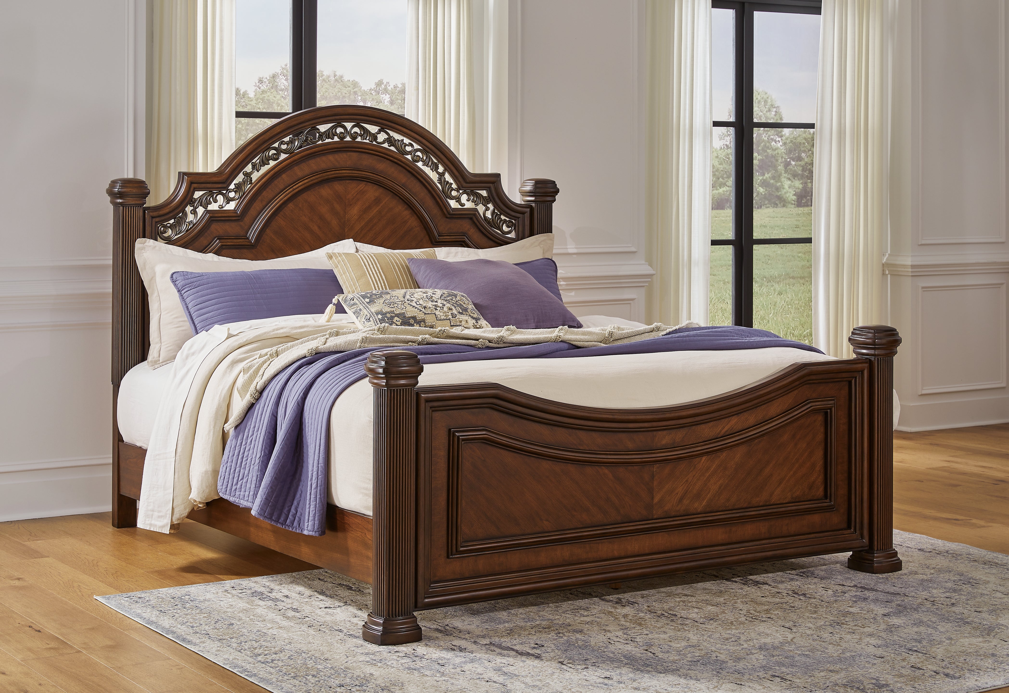 Best Deals Furniture - Ashley Furniture - Lavinton King Poster Bed - King Poster Bed / Brown - B764B9