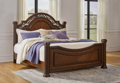 Best Deals Furniture - Ashley Furniture - Lavinton King Poster Bed - King Poster Bed / Brown - B764B9