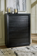 Best Deals Furniture - Ashley Furniture - Londer Chest of Drawers - Five Drawer Chest / Black - B768-46