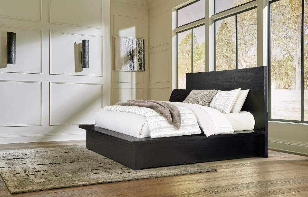 Best Deals Furniture - Ashley Furniture - Londer Queen Panel Bed - Queen Panel Bed / Black - B768B2