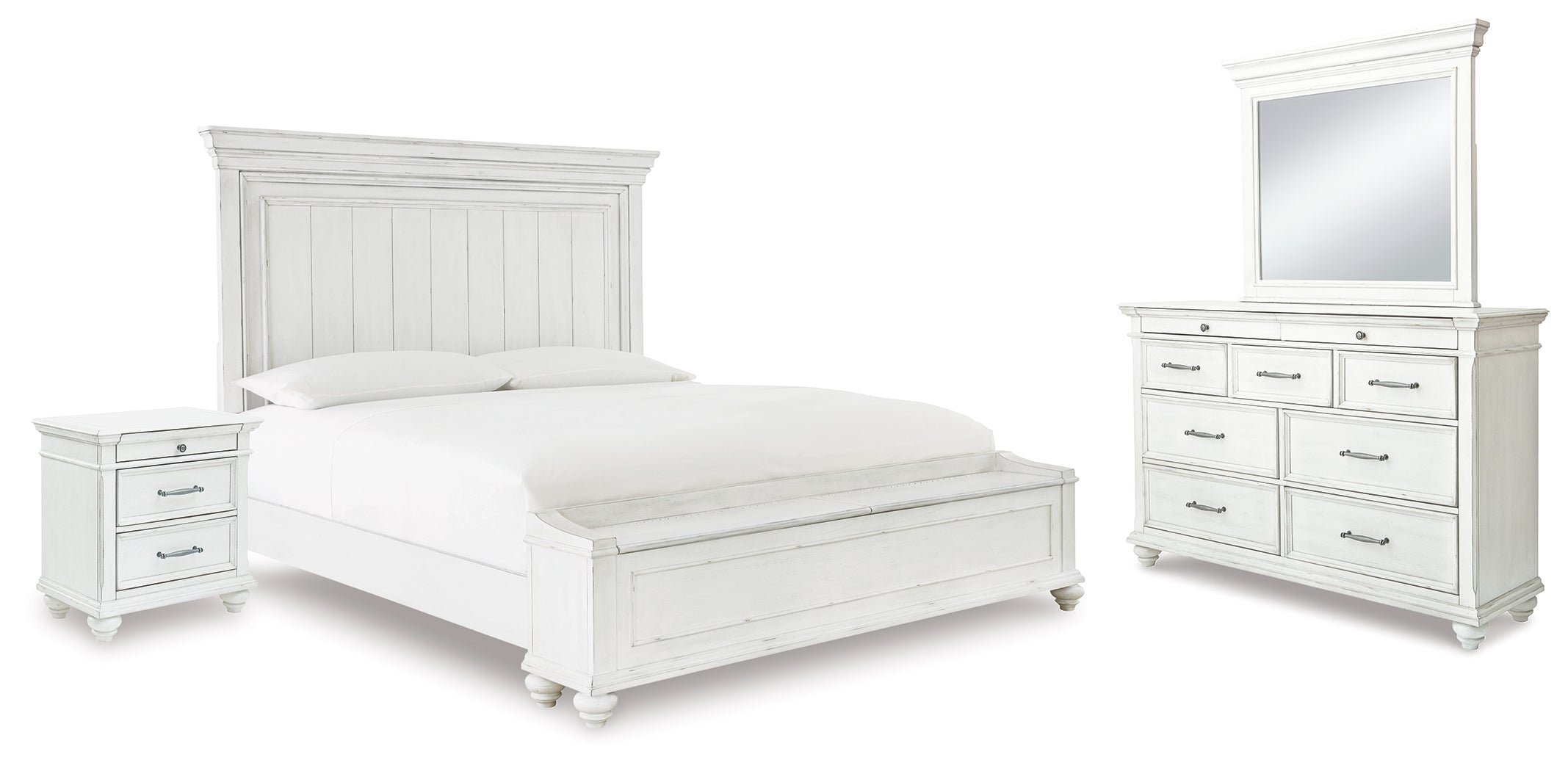 Best Deals Furniture - Ashley Furniture - Kanwyn Queen Panel Storage Bed, Dresser, Mirror and Nightstand - Queen Panel Storage Bed, Dresser, Mirror and Nightstand - B777B19