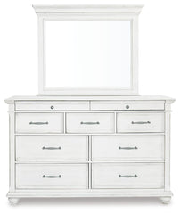 Kanwyn King Upholstered Panel Bed, Dresser and Mirror