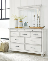 Best Deals Furniture - Ashley Furniture - Kanwyn Dresser and Mirror - Dresser and Mirror / Whitewash - B777B1