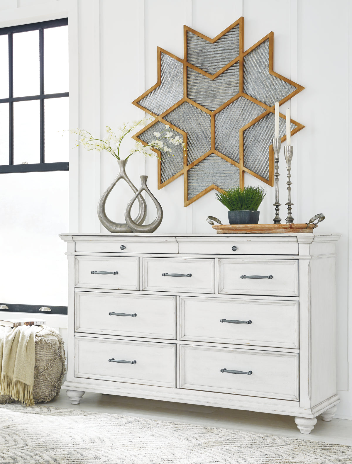 Best Deals Furniture - Ashley Furniture - Kanwyn Dresser - Dresser / Whitewash - B777-31
