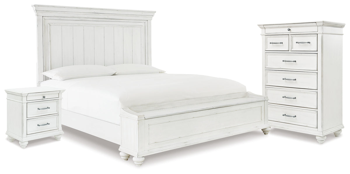 Best Deals Furniture - Ashley Furniture - Kanwyn King Panel Storage Bed, Chest and Nightstand - King Panel Storage Bed, Chest and Nightstand - B777B30