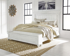 Best Deals Furniture - Ashley Furniture - Kanwyn King Panel Bed with Storage Bench - King Panel Bed with Storage Bench / Whitewash - B777B9