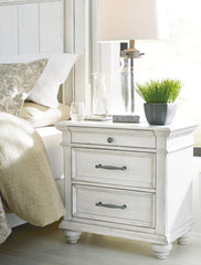 Best Deals Furniture - Ashley Furniture - Kanwyn Nightstand - Three Drawer Night Stand / Whitewash - B777-93