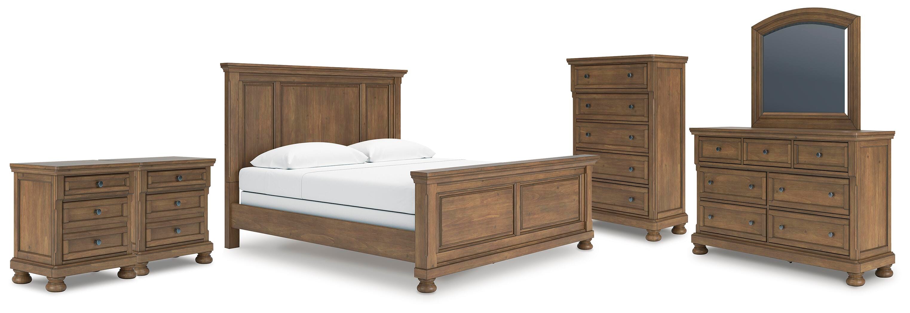 Best Deals Furniture - Ashley Furniture - Feddinger King Panel Bed, Dresser, Mirror, Chest and 2 Nightstands - King Panel Bed, Dresser, Mirror, Chest and 2 Nightstands - PCB779B22