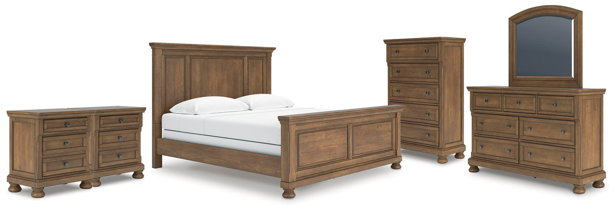 Best Deals Furniture - Ashley Furniture - Feddinger King Panel Bed, Dresser, Mirror, Chest and 2 Nightstands - King Panel Bed, Dresser, Mirror, Chest and 2 Nightstands - PCB779B22