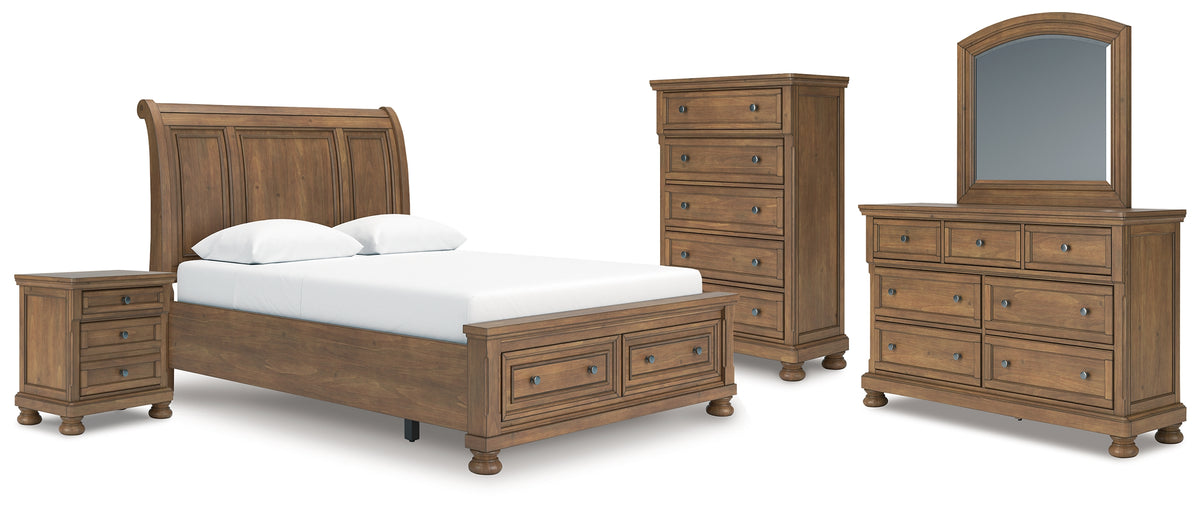 Best Deals Furniture - Ashley Furniture - Feddinger Queen Sleigh Bed, Dresser, Mirror, Chest and Nightstand - Queen Sleigh Bed, Dresser, Mirror, Chest and Nightstand - PCB779B18