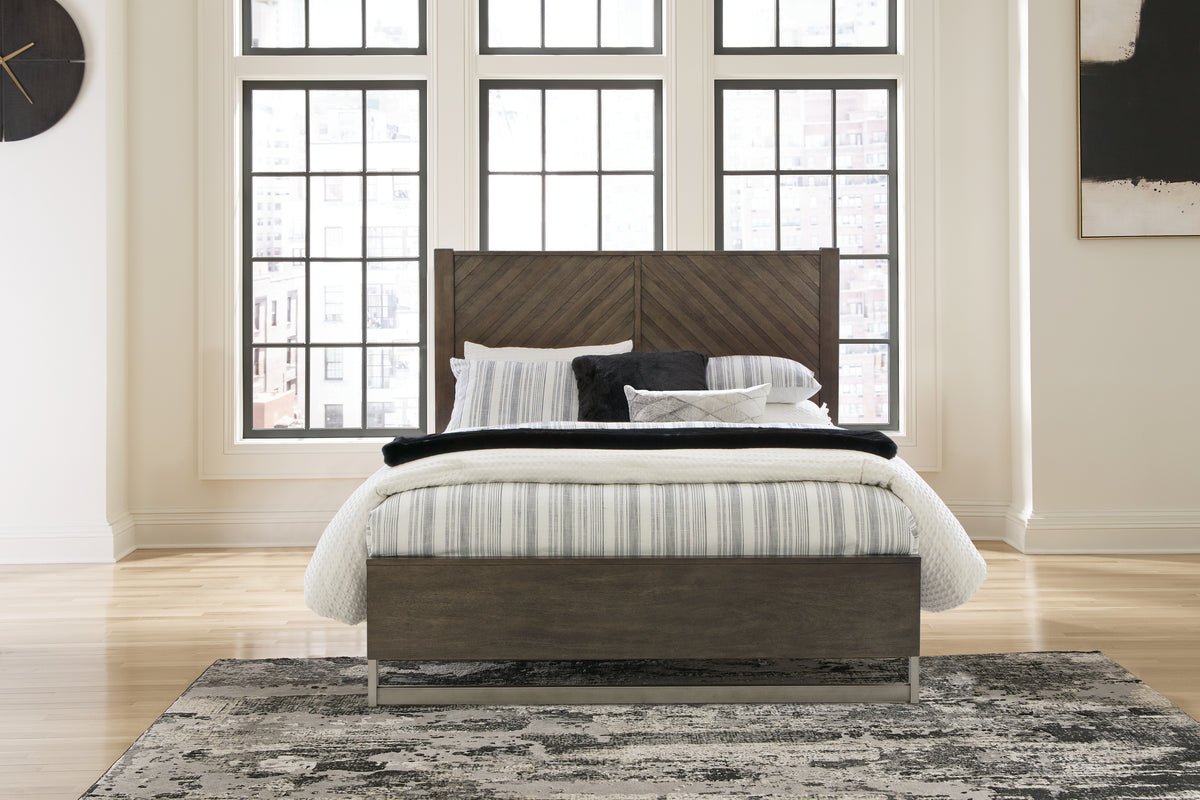 Best Deals Furniture - Ashley Furniture - Arkenton Queen Panel Bed - Queen Panel Bed / Grayish Brown - B786B2