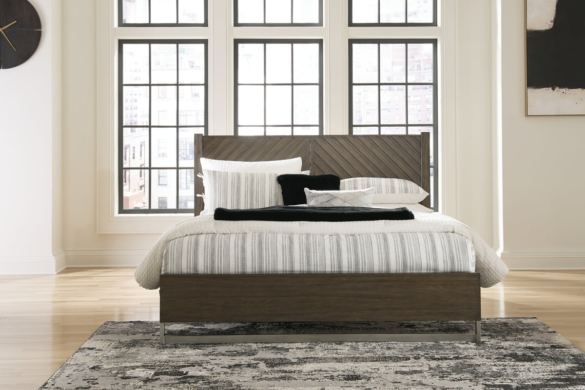 Best Deals Furniture - Ashley Furniture - Arkenton California King Panel Bed - California King Panel Bed / Grayish Brown - B786B5