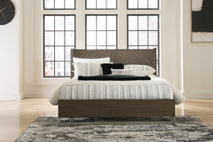 Best Deals Furniture - Ashley Furniture - Arkenton California King Panel Bed - California King Panel Bed / Grayish Brown - B786B5