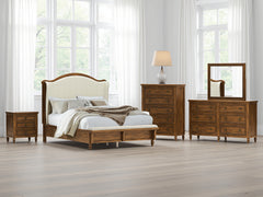 Best Deals Furniture - Ashley Furniture - Sturlayne Queen Upholstered Panel Bed - Queen Upholstered Panel Bed / Brown - B787B2