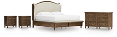 Best Deals Furniture - Ashley Furniture - Sturlayne King Upholstered Panel Bed, Dresser and 2 Nightstands - King Upholstered Panel Bed, Dresser and 2 Nightstands - B787B7