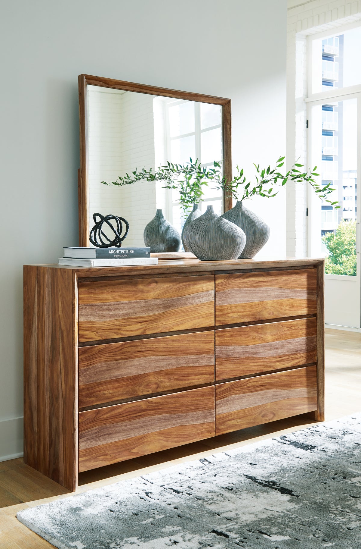 Best Deals Furniture - Ashley Furniture - Dressonni Dresser and Mirror - Dresser and Mirror / Brown - B790B1