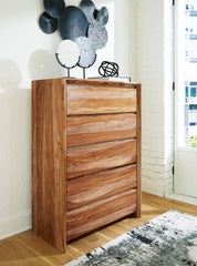 Best Deals Furniture - Ashley Furniture - Dressonni Bedroom - Five Drawer Chest / Brown - B790-46