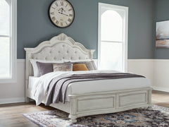 Best Deals Furniture - Ashley Furniture - Montelaine California King Upholstered Panel Bed - California King Upholstered Panel Bed / Antique White - B795B7