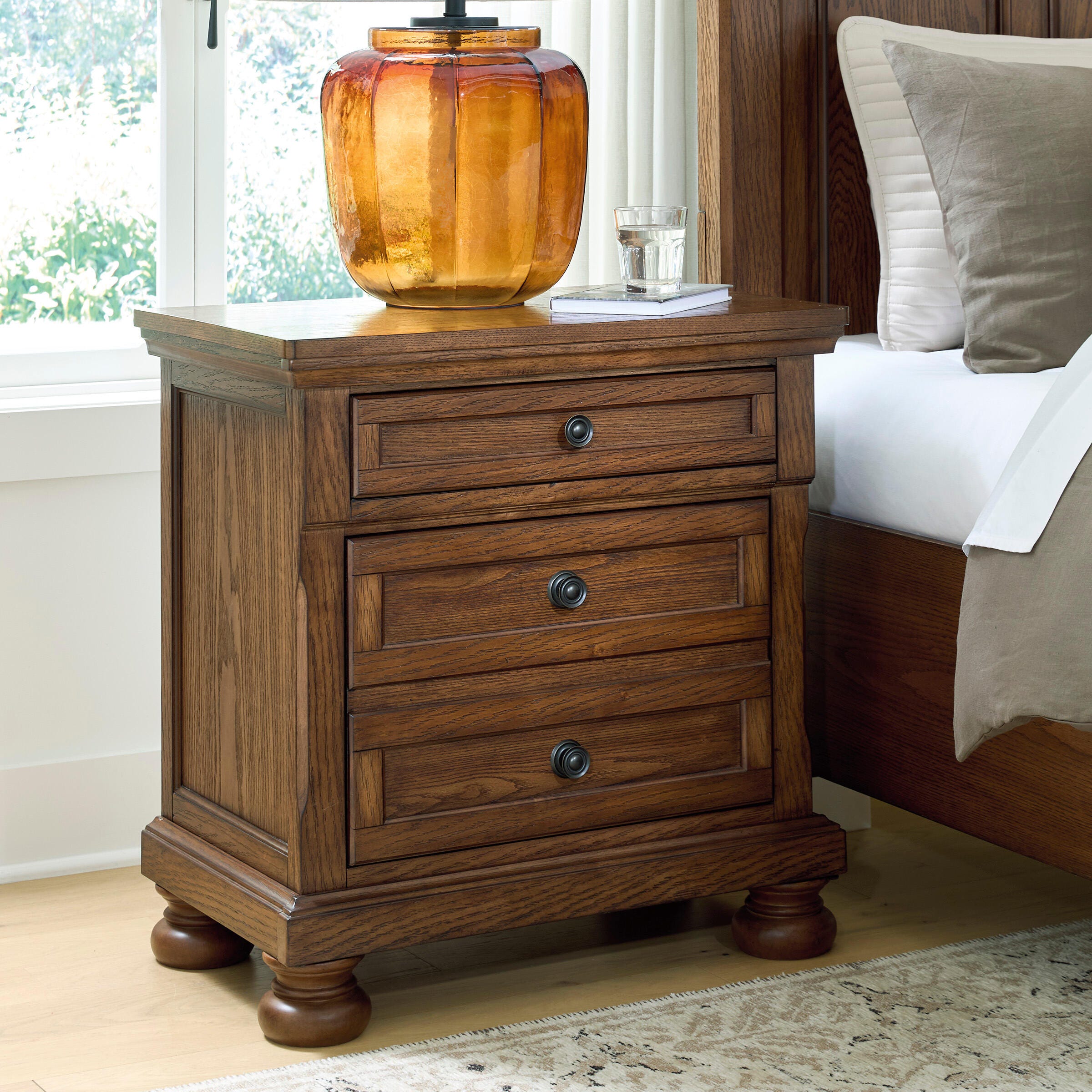 Best Deals Furniture - Ashley Furniture - Zackaryn Nightstand - Two Drawer Night Stand - PCB807-92