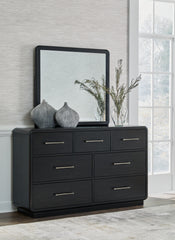 Best Deals Furniture - Ashley Furniture - Rowanbeck Dresser and Mirror - Dresser and Mirror / Black - B821B1