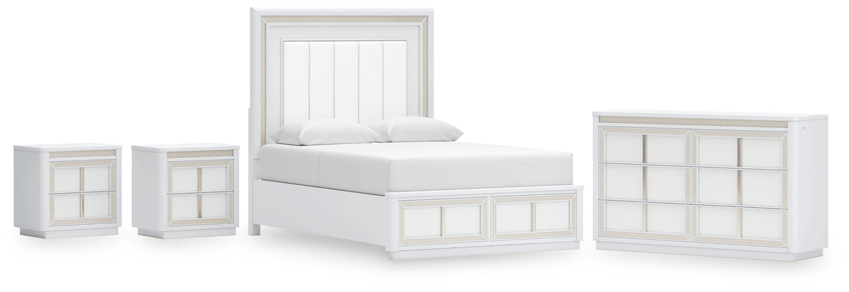 Best Deals Furniture - Ashley Furniture - Chalanna Queen Storage Bed, Dresser and 2 Nightstands - Queen Storage Bed, Dresser and 2 Nightstands - B822B9
