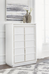Best Deals Furniture - Ashley Furniture - Chalanna Chest of Drawers - Five Drawer Chest / White - B822-46