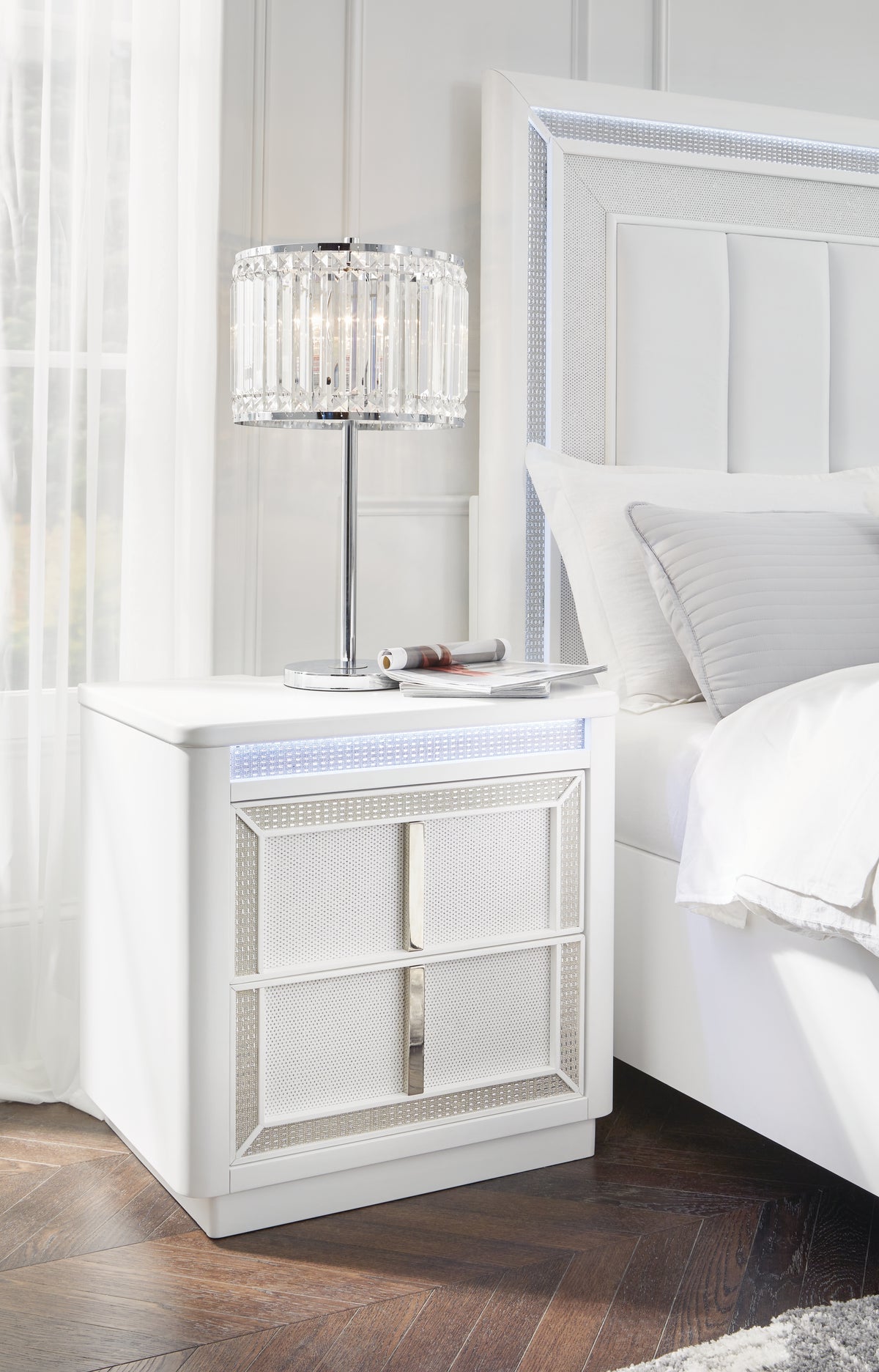 Best Deals Furniture - Ashley Furniture - Chalanna Nightstand - Two Drawer Night Stand / White - B822-92