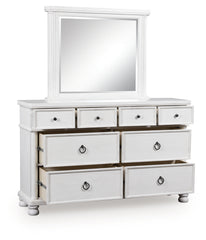 Best Deals Furniture - Ashley Furniture - Rowlenstown Dresser and Mirror - Dresser and Mirror / Antique White - PCB823B1