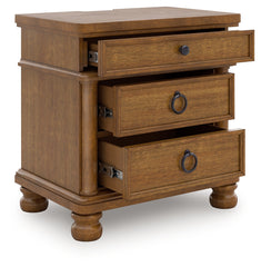 Best Deals Furniture - Ashley Furniture - Rowlenstown Nightstand - Three Drawer Night Stand / Brown - PCB824-93