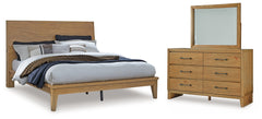 Best Deals Furniture - Ashley Furniture - Sherbana Queen Panel Bed, Dresser and Mirror - Queen Panel Bed, Dresser and Mirror - B833B3