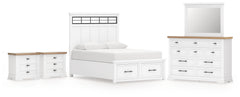 Best Deals Furniture - Ashley Furniture - Ashbryn Queen Panel Storage Bed, Dresser, Mirror and 2 Nightstands - Queen Panel Storage Bed, Dresser, Mirror and 2 Nightstands - B844B11