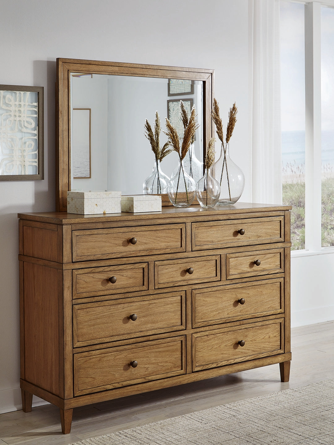 Best Deals Furniture - Ashley Furniture - Sharlance Dresser and Mirror - Dresser and Mirror / Brown - B895B1