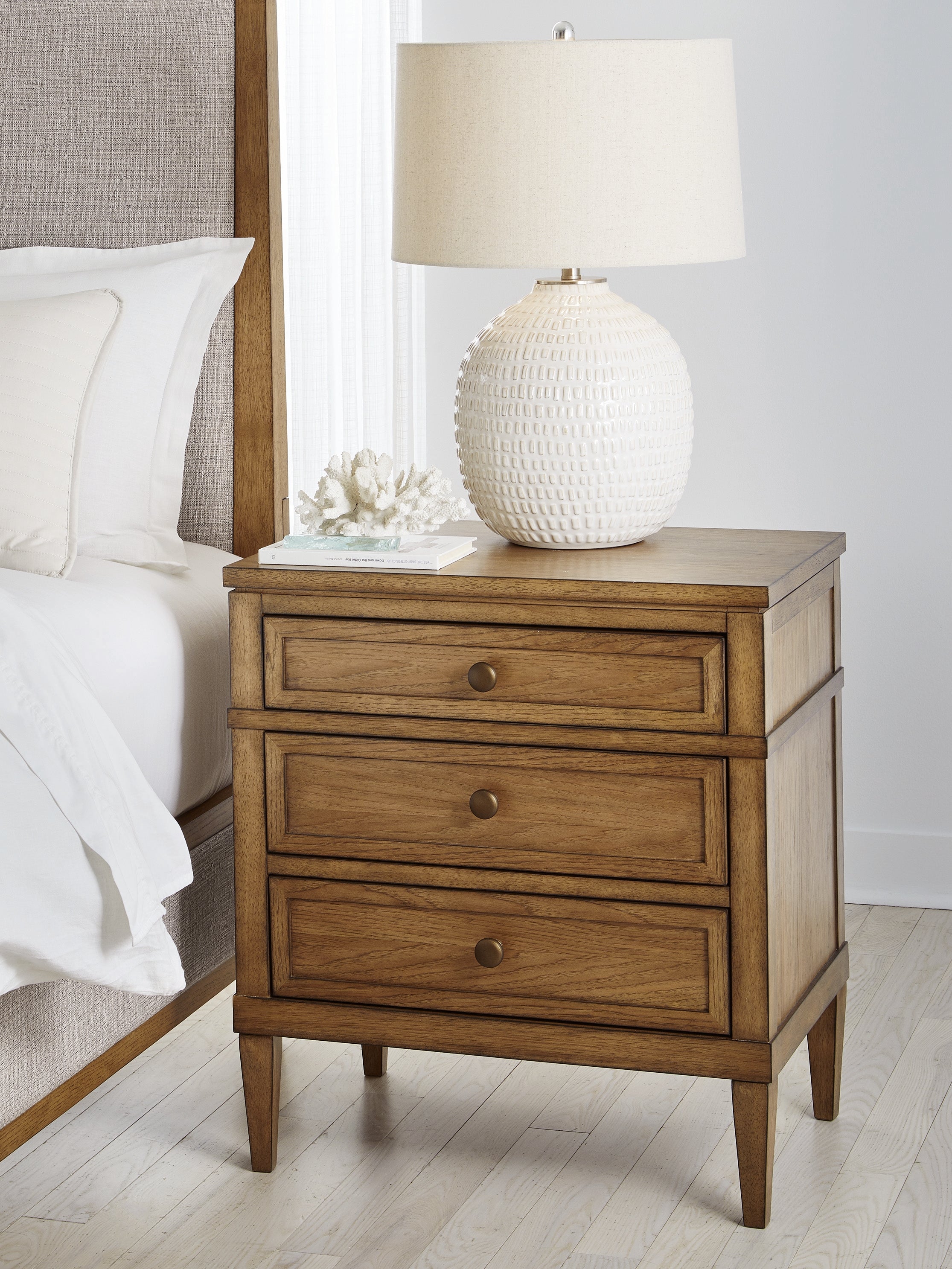 Best Deals Furniture - Ashley Furniture - Sharlance Nightstand - Three Drawer Night Stand / Brown - B895-93