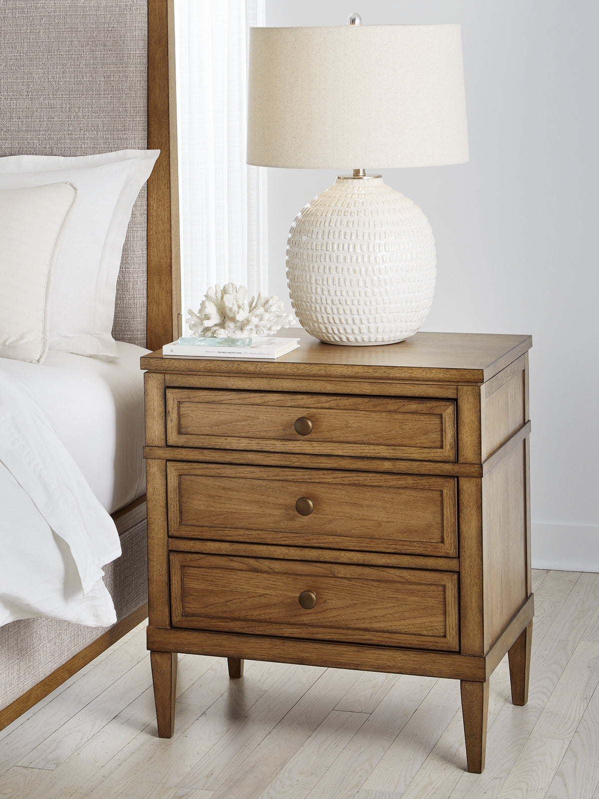 Best Deals Furniture - Ashley Furniture - Sharlance Nightstand - Three Drawer Night Stand / Brown - B895-93