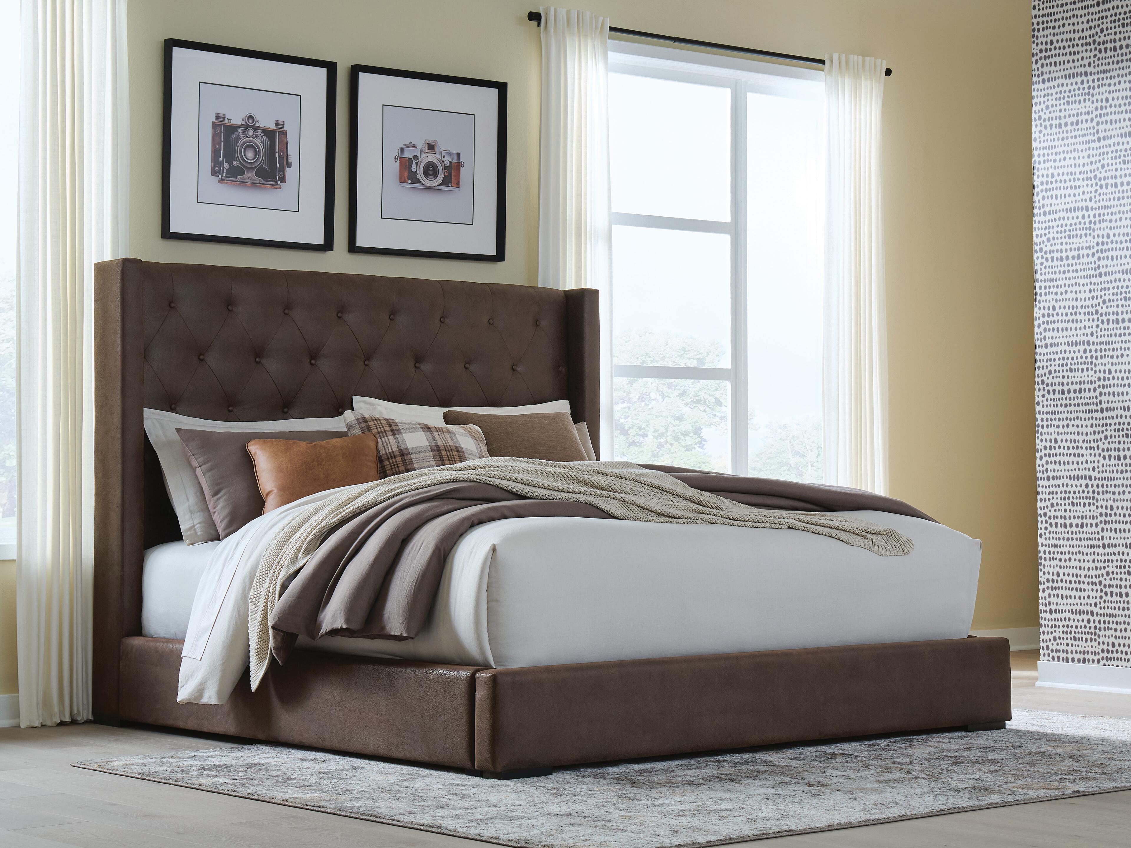 Best Deals Furniture - Ashley Furniture - Lavernty King Upholstered Storage Bed - King Upholstered Storage Bed - PCB9002B2