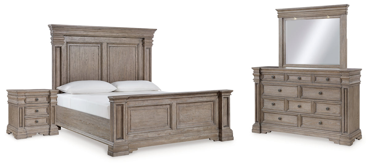 Best Deals Furniture - Ashley Furniture - Blairhurst King Panel Bed, Dresser, Mirror and Nightstand - King Panel Bed, Dresser, Mirror and Nightstand - B916B9