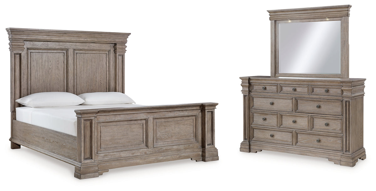 Best Deals Furniture - Ashley Furniture - Blairhurst King Panel Bed, Dresser and Mirror - King Panel Bed, Dresser and Mirror - B916B6