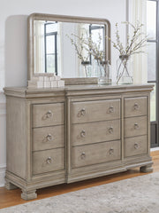 Best Deals Furniture - Ashley Furniture - Lexorne Dresser and Mirror - Dresser and Mirror / Gray - B924B1