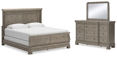 Best Deals Furniture - Ashley Furniture - Lexorne King Sleigh Bed, Dresser and Mirror - King Sleigh Bed, Dresser and Mirror - B924B8