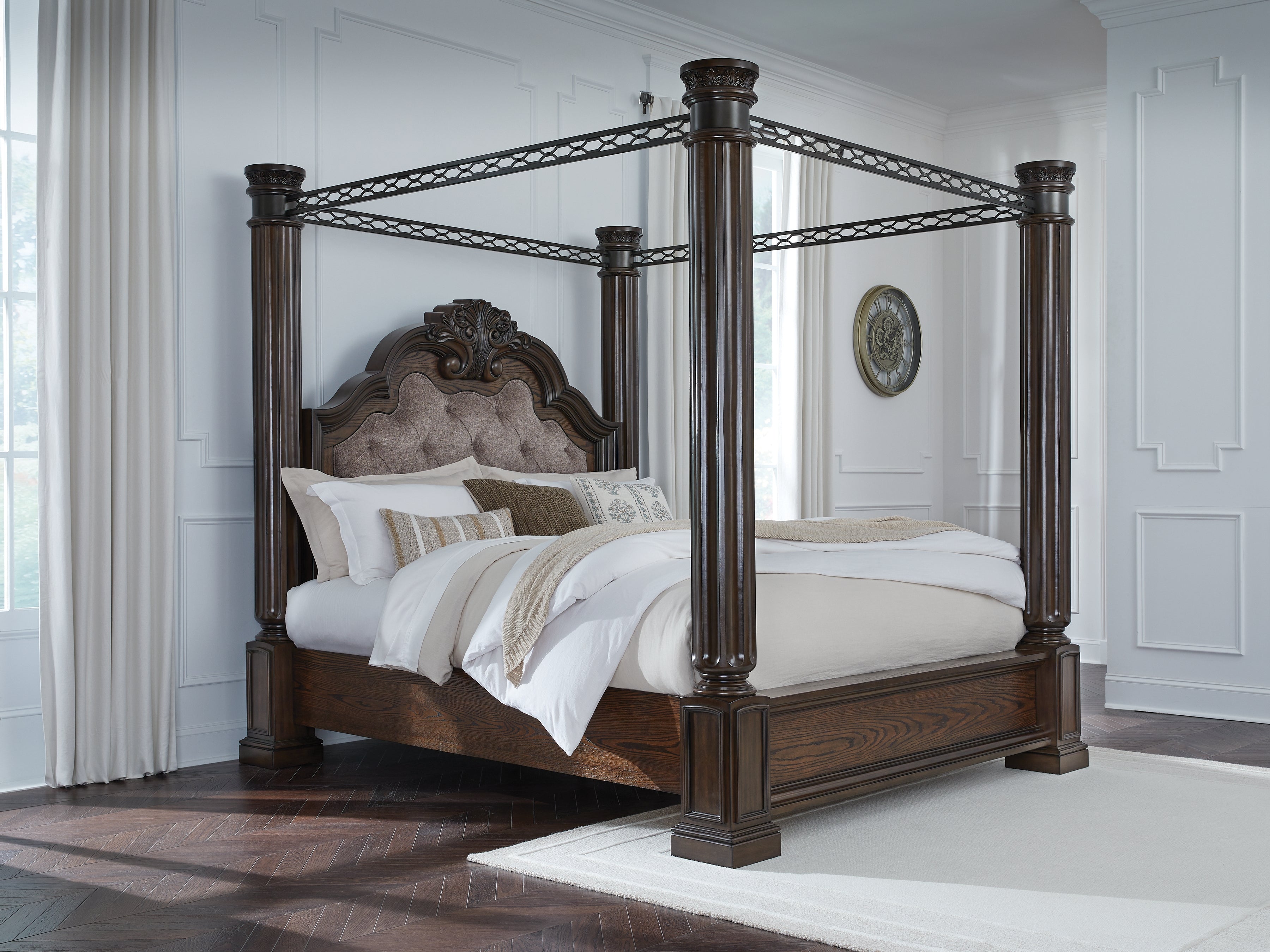 Best Deals Furniture - Ashley Furniture - Maylee King Canopy Bed - King Canopy Bed - B947B10