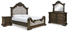 Best Deals Furniture - Ashley Furniture - Maylee California King Panel Bed, Dresser, Mirror and Nightstand - California King Panel Bed, Dresser, Mirror and Nightstand - B947B17