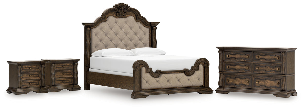 Best Deals Furniture - Ashley Furniture - Maylee King Upholstered Bed, Dresser and 2 Nightstands - King Upholstered Bed, Dresser and 2 Nightstands - B947B14